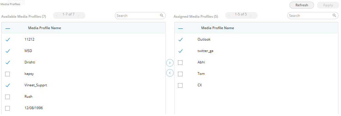 Assign or Unassign Media Profiles