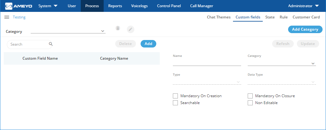Custom Fields Tab