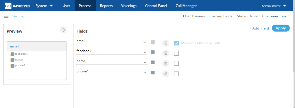 Customer Card Tab