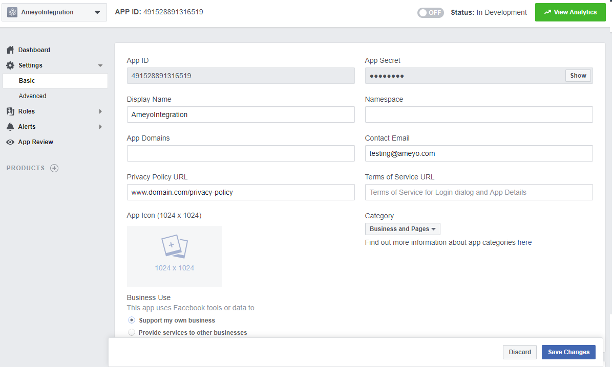 Sample Settings