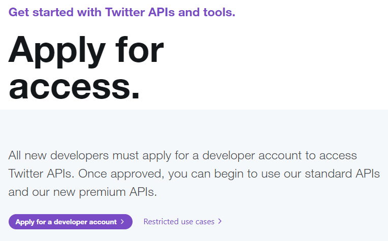 Start Apply for a Developer Account