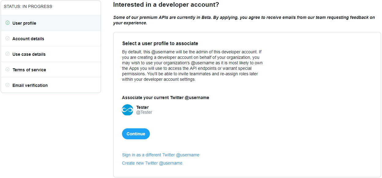 Use Your Profile as Developer Account