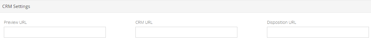 CRM Settings CRM Settings