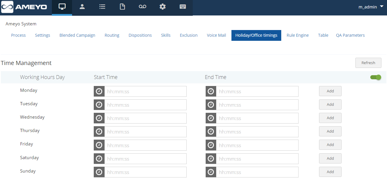 Time Management Holiday/Office Timings