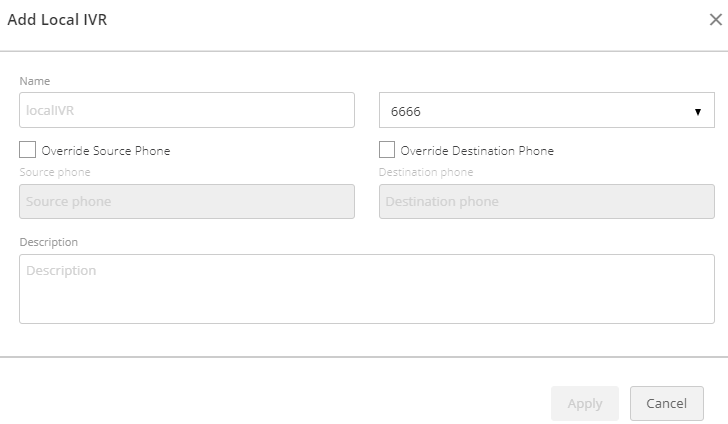 Adding Local IVR Add Local IVR