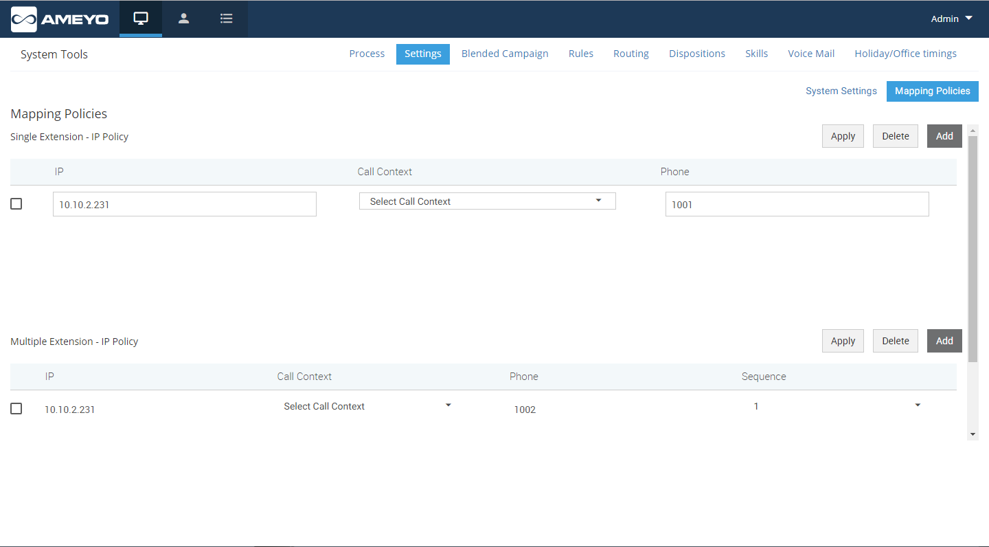 Policies Mapping Policies