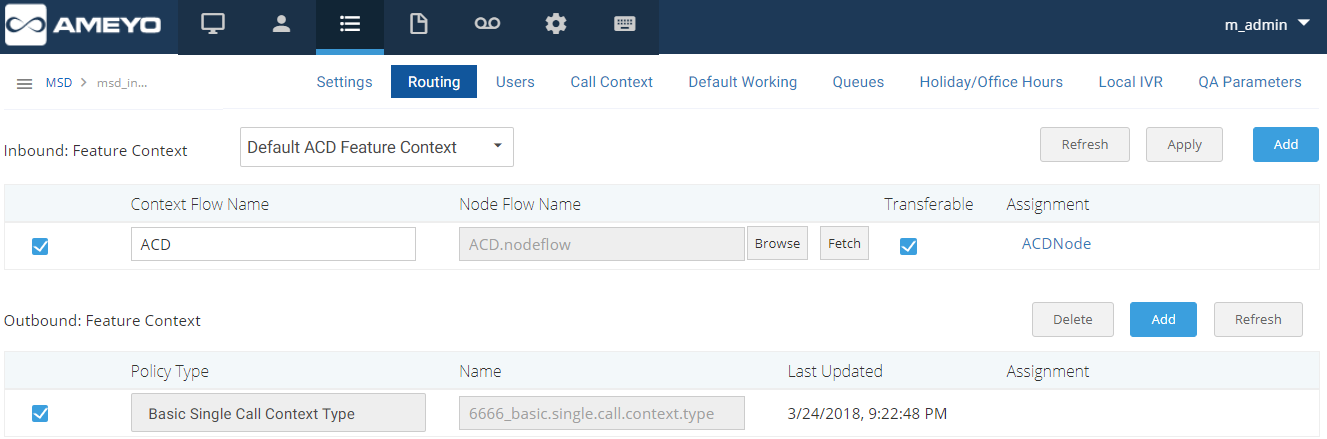 Routing Routing Settings