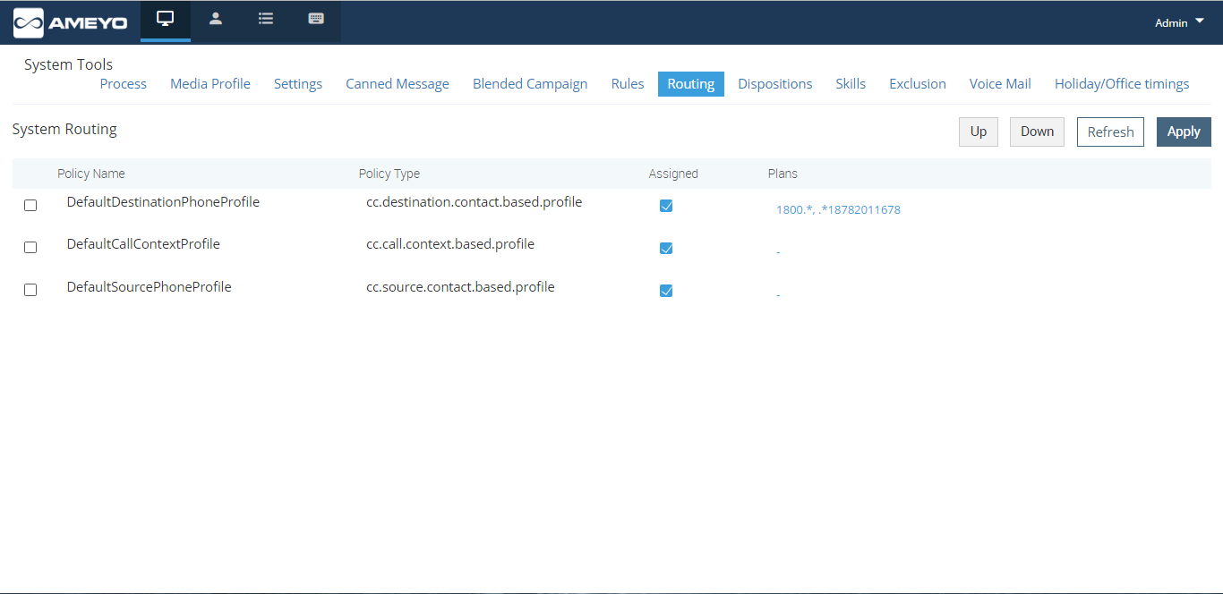 Routing System Routing