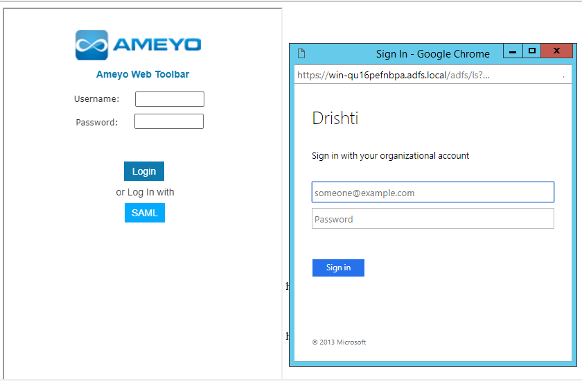 AD SSO on Ameyo Toolbar